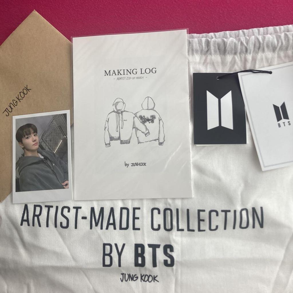 [USED] Rare, Never-worn BTS Jungkook Artist Made Hoodie XL Black with Bonus