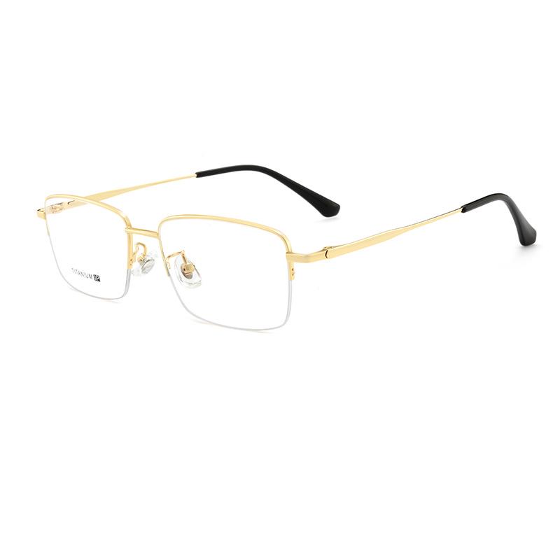 Ultra-light Men's Half-Frame Titanium Business Glasses