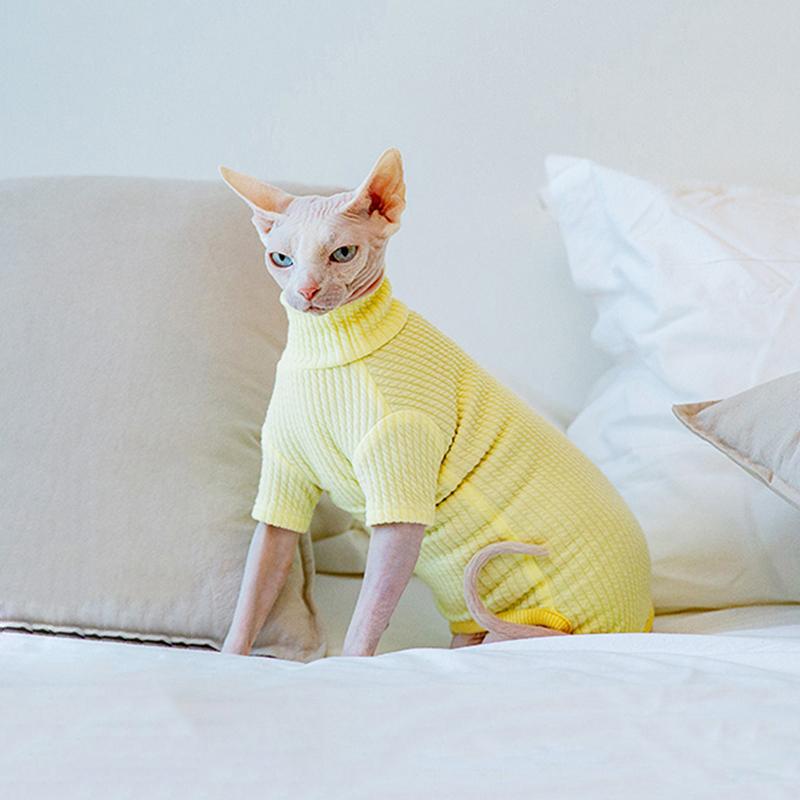 Sphynx Cat Clothes Autumn Winter Warm Pet Cat Jumpsuit Hoodies Soft Kitten Cat Pajamas Costumes For Sphinx Devon Cats