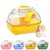 1pcs Multi-Function Portable Hamster Cage Beige Double Layer Large Space Travel Carrier Box Breathable Carry Cage for Hamsters