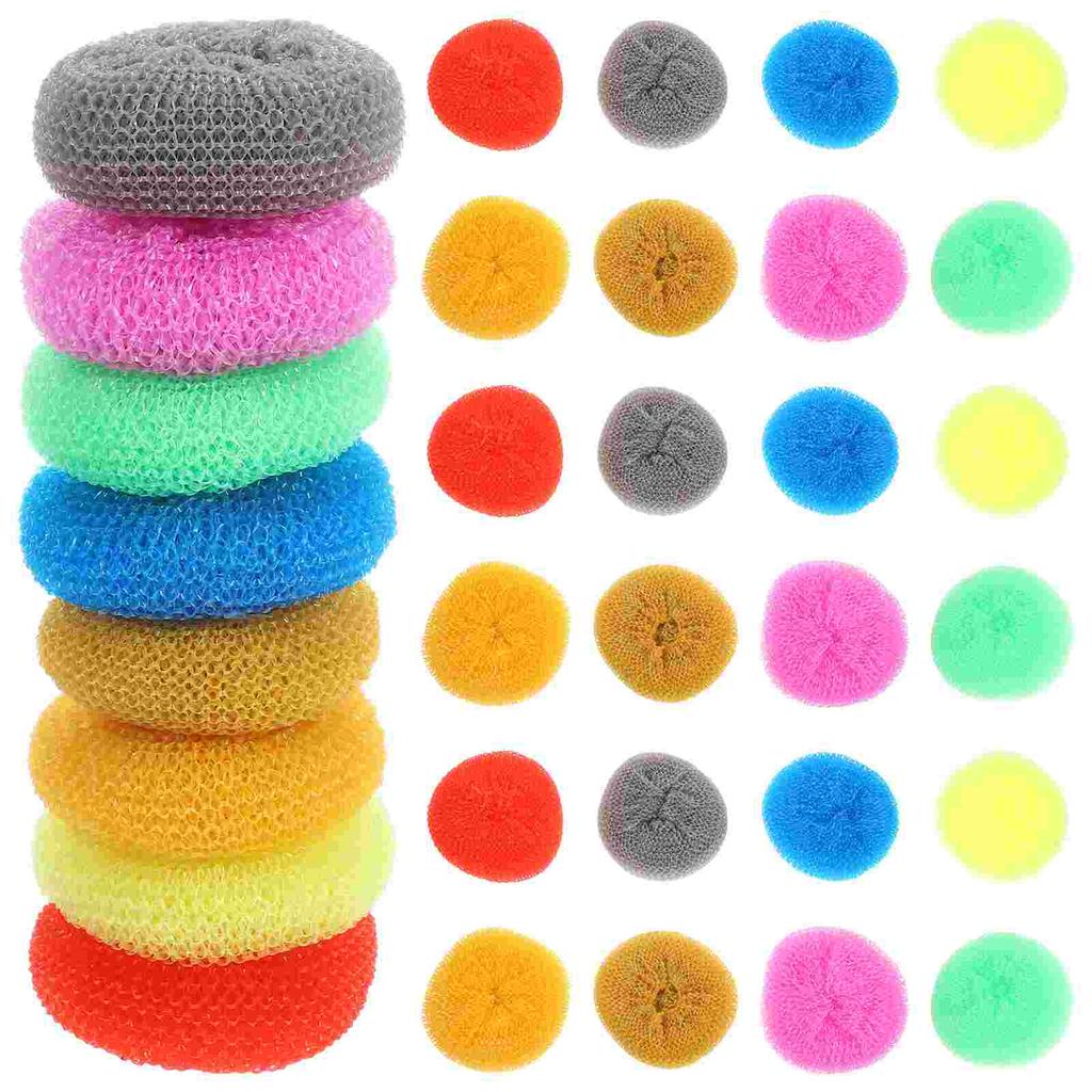 30 Pcs Dish Scrubber Wash Bowl Ball Kitchen Sponge Non Scratch Scouring Pad Pot Scrubber Multipurpose Pads Household