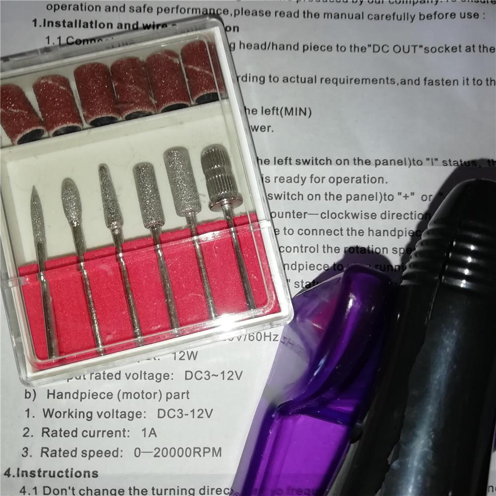 Profesionální elektrická vrtačka na manikúru Sada pilníku Sada Šedého pera na nehty s EU zástrčkou 100-240V