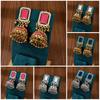 Vintage Indian Earrings Square Geometric Pendant Earrings Women'S Fashion Oil Drop Earrings Accessories