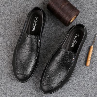 Herren neue Doudou Schuhe 2025 Slipper zum Autofahren, Übergröße Herren Lederschuhe Außenhandel Echtleder Freizeitschuhe
