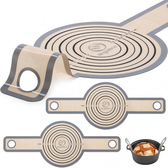 Large Silicone Bread Sling Dutch Oven - 9.5 Inch Non-Stick & Easy Clean Reble Silicone Bread Baking Mat. With Extra Long Handles Bread Baking Sheet