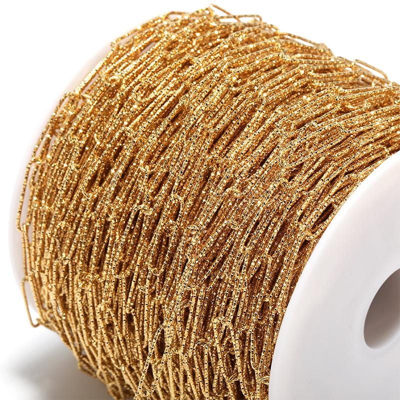 5mm Oval Embossed Cross Chain Necklace - Women's European & American Hip-Hop Clavicle/Sweater Jewelry