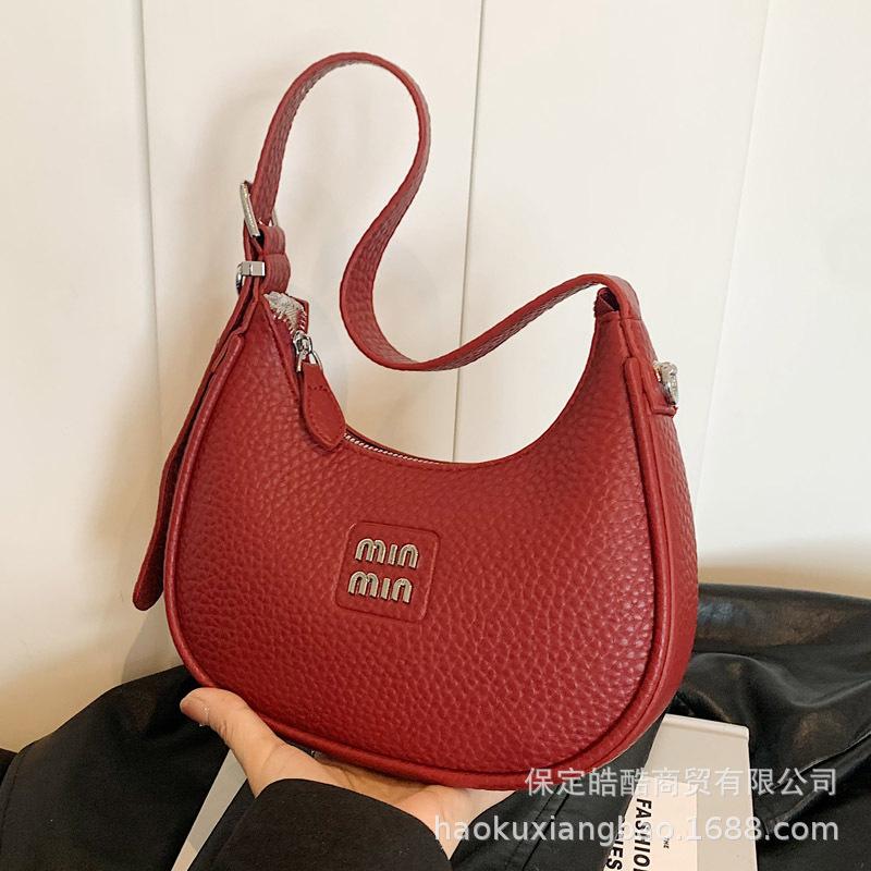 Retro dumpling bag small bag women's 2025 new crescent moon bag autumn and winter commuting one shoulder messenger bag hand carry armpit bag