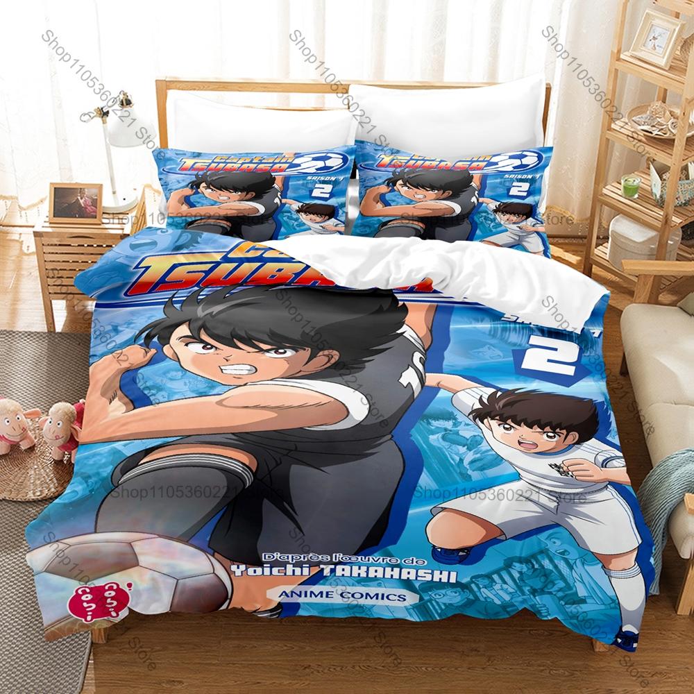Personalità Captain Tsubasa Calcio Manga Set Biancheria da Letto Nuovo Microfibra Spazzolata Copripiumino Federa Singolo Matrimoniale Queen King Size Casa