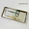 Nail Art Tool Sterilizing Tray Stainless Steel Disinfection Dish Cosmetic Storage Tray Manicure Tweezers Drill Bit Nail Clippers