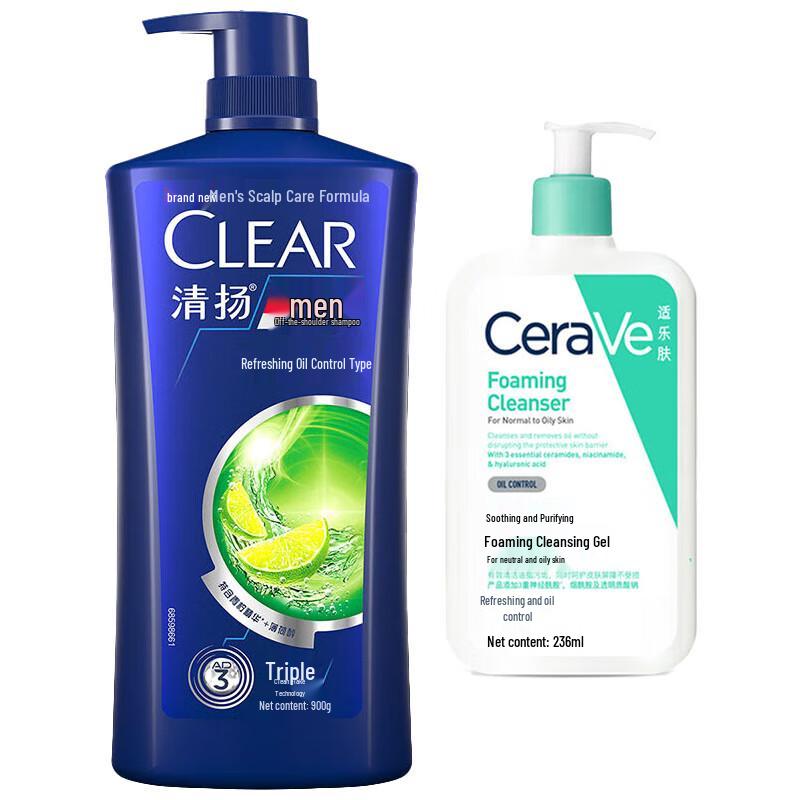 CeraVe Facial Cleanser & Clear Men s Shampoo Duo