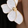 1 Pair Stud Earrings 3D Layered Petal Design Lightweight Alloy Ear Studs French Style Daily Wear Jewelry Gift