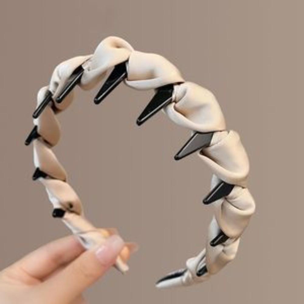 

Нескользящие обручи для волос Сатиновый ободок для волос с высоким затылком Элегантный гребень для волос для женщин девушек бежевый