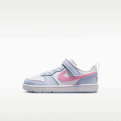 Nike Court Borough Low top Skateboard Shoes White Gray Kids 28