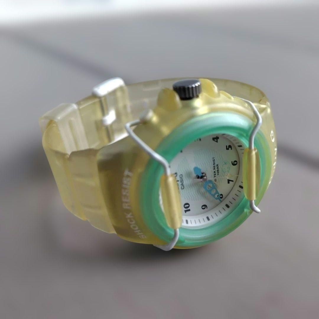 Baby-G Analog Watch Waterproof Transparent Green Battery Replaced