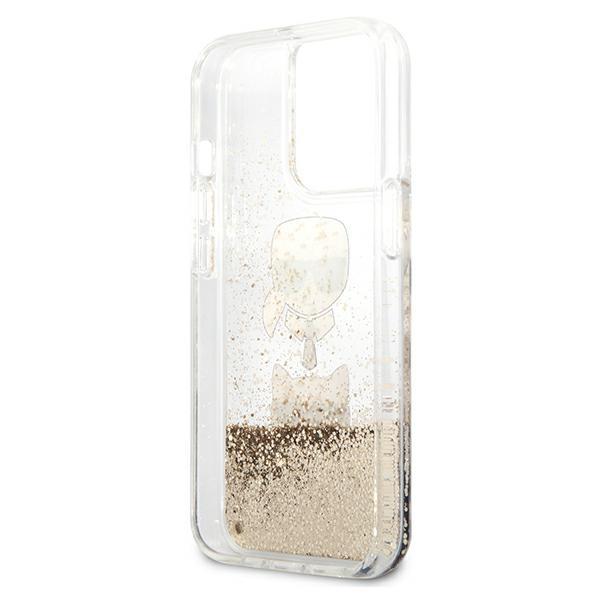 Karl Lagerfeld Klhcp13Xkicgld Iphone 13Pro Max 6,7 Złoty/Gold Hardcase Liquid Glitter Karl&Choupette Head