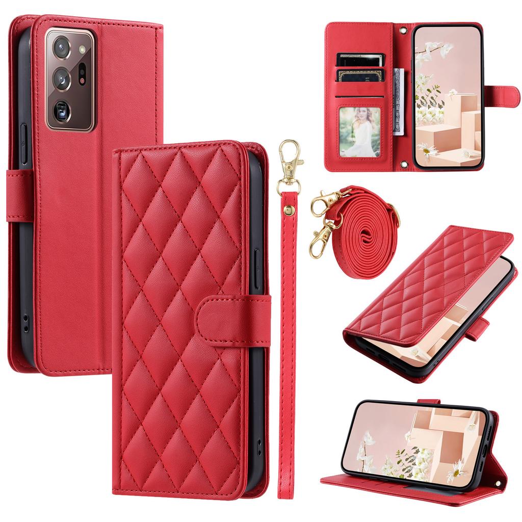 Suitable for Samsung S24 mobile phone leather case A55 small fragrant wind rhombus plaid diagonal span protective case A05S portable leather case