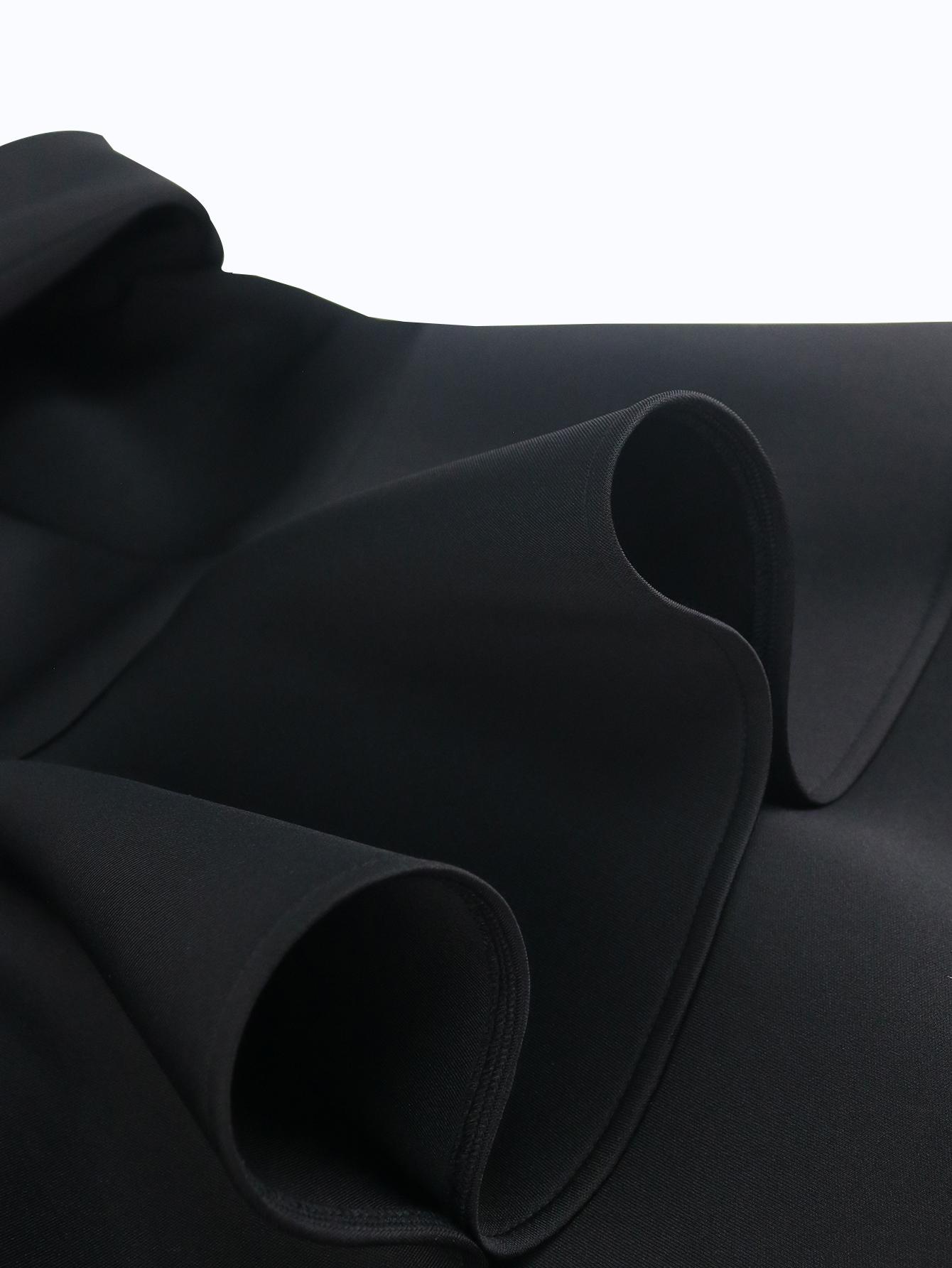 AOMEI черные платья с оборками для женщин с рукавами три четверти ампир — фото 5