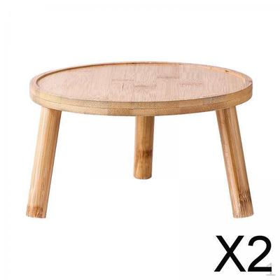 2x Blumentopfhalter, Kleiner Holz-Pflanzenständer Einweihungs-Pflanzenregal Mini-Tisch für Balkon