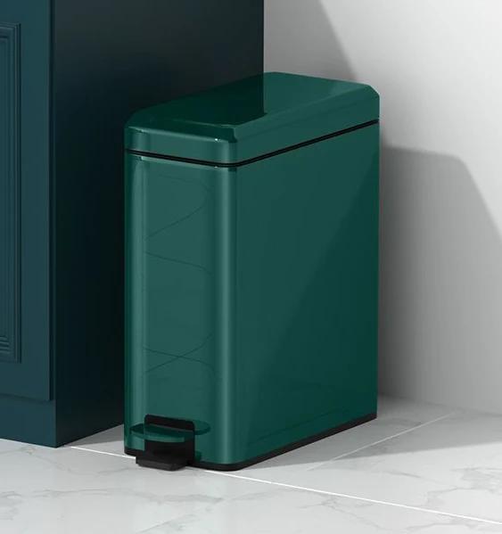 Mülleimer mit Deckel für Füße, Haushalt, Wohnzimmer, Küche, Fußbetätigung, Toilette, Luxus, Genäht, Edelstahl, Großes Fassungsvermögen