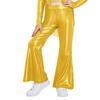 Girls Stage Performance Metallic Flared Pants Sparkling Sequin Tassels Back Invisible Zipper Bell Bottom Trousers