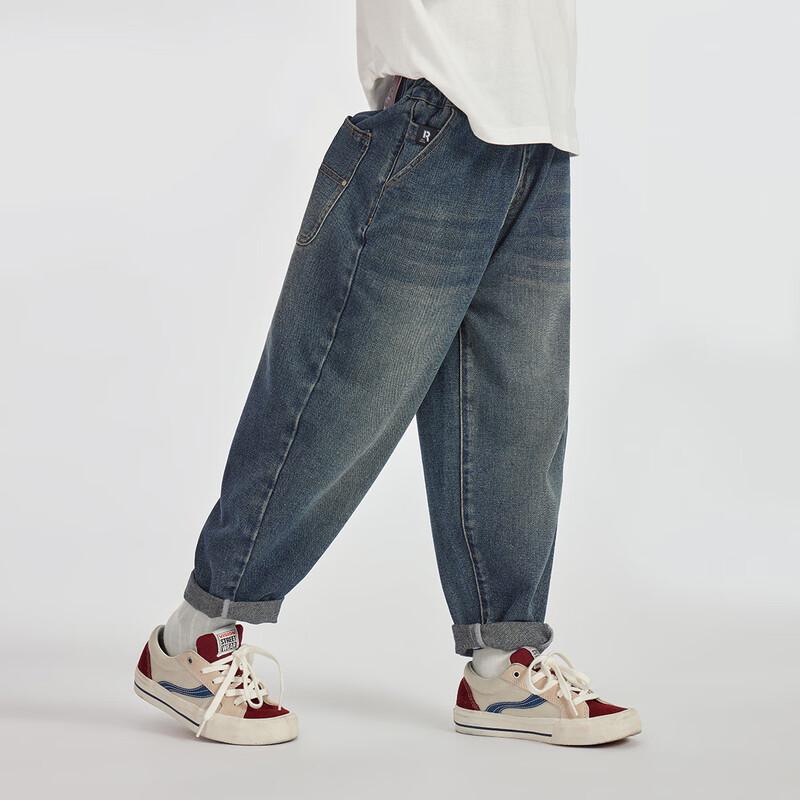 Duo Duo Jia Boys' Washed Relaxed Fit Denim Jeans