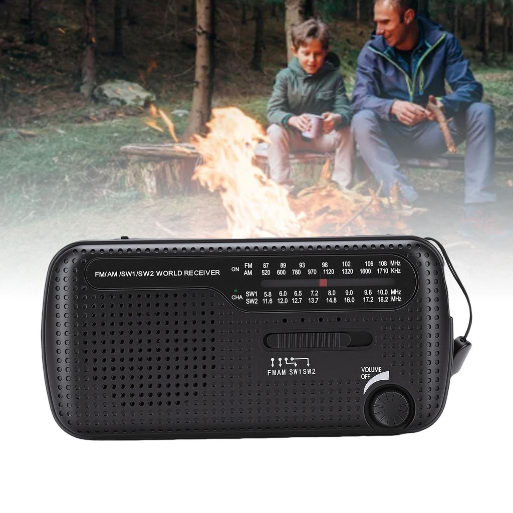 Portable Solar Radio NOAA Weather Hand Crank AM FM Shortwave Emergency Radio with LED Flashlight