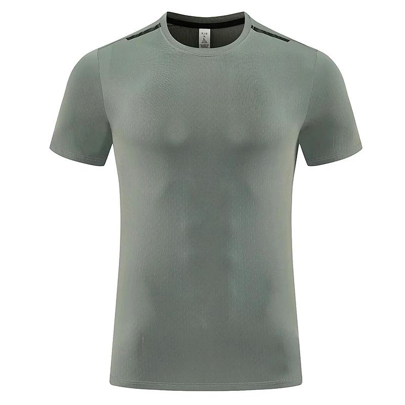 Sports T-shirt men's short-sleeved quick-drying clothes crew neck running fitnes clothes top sweat-absorbing breathable skipping rope training clothes