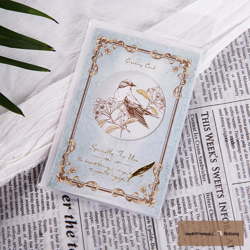Mu Ran Retro Greeting Card - Silent Sound, Birthday & Gratitude Blessings, Graduation Message, Gift Card.