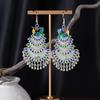 Imitation Miao Silver Minority Totem Phoenix Bell Earrings Jingtai Blue Peacock Earrings Scenic Earrings Earrings
