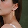 Bow Stud Tassel Drop Earrings for Women Silver Plated Brass Braided Polka Dot Chain Layered Statement Jewelry