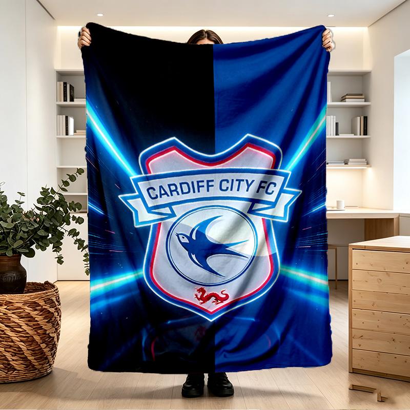 Cardiff City FC Print Blanket - Soft & Comfortable, for Bedroom, Travel, Sofa, Home Decoration - Birthday Christmas Gift for Friend