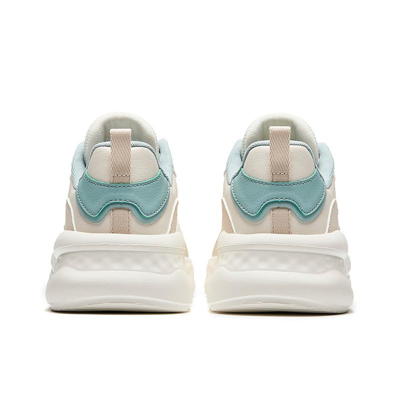 Anta Unrestrained Series Comfortable Cushioning Non-Slip Wear-Resistant Low-Top Casual Shoes Women Sneaker White Beige Green 922448816-5