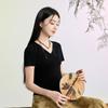 SanCai 2026 Summer V-Neck Knit Pullover Top