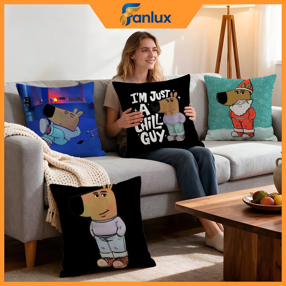 Meme Chill Guy Cushion Cover Pcs Decorative Covers Soft Cushion Case for Sofa Couch Decor X X Pillowcases