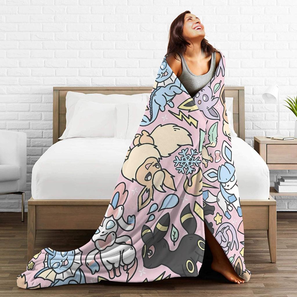 Cartoon Pokemon Blanket Quality Soft Warm Bedding Throws Winter Boy Girl Living Room Funny Bedspread