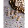 1pc Spring & Summer Floral Embossed Nail Art Stickers, 5D Adhesive Nail Decorations For Acrylic Nails, Women & Girls Nail Art Supplies