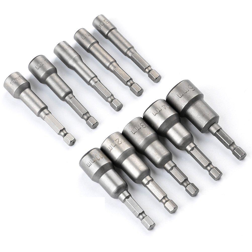 8mm Hexagon Pneumatic Screwdriver Bit for Drill - Extended, Strong Magnetic