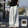 Calças Cargo de Algodão Masculinas Retas Largas