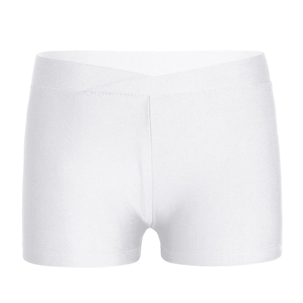 Mädchen Sportliche V-Bund Stretch Shorts Atmungsaktive Unterteile für Tanztraining Gymnastik Wettkämpfe