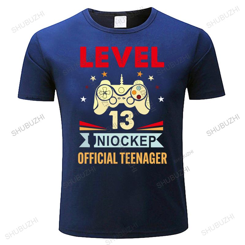 Man Vintage  Cotton Brand Men Tshirt Level 13 Unlocked Official Teenager Mens Short Sleeve Fashion Summer Print Tee-shirt