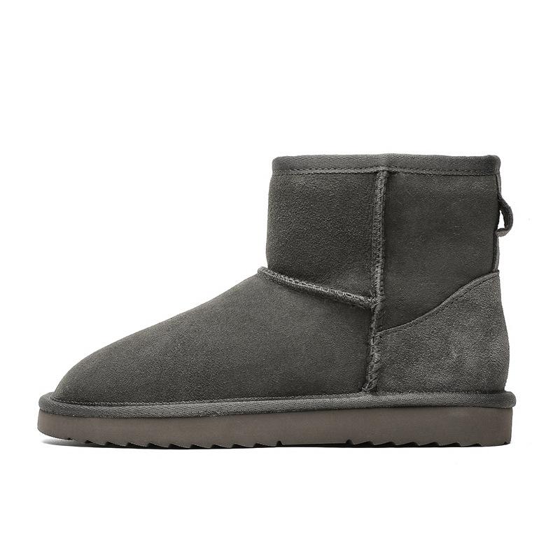 Sheepskin and fur integrated thick-soled snow boots women's short tube thickened bread shoes warm and velvet winter cotton shoes