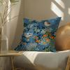 Blue Bird Home Decor Print Cushion Cover Silky Elegant Comfort Sofa Bed Invisible Zipper Beach Pillowcase