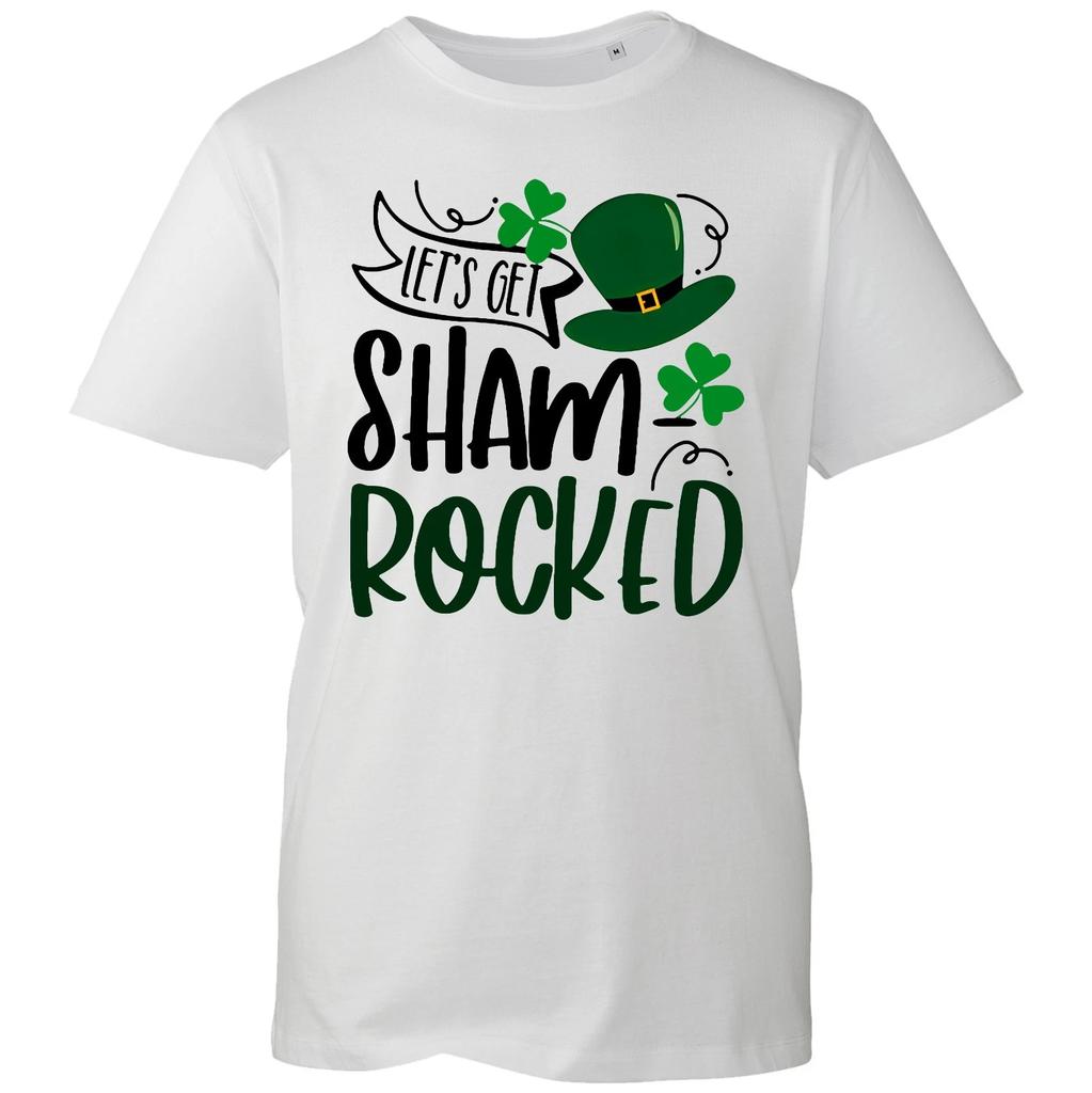 Lets Get Shamrocked St Patrick’s Day Graphic Tee Funny Irish Celebration T-Shirt