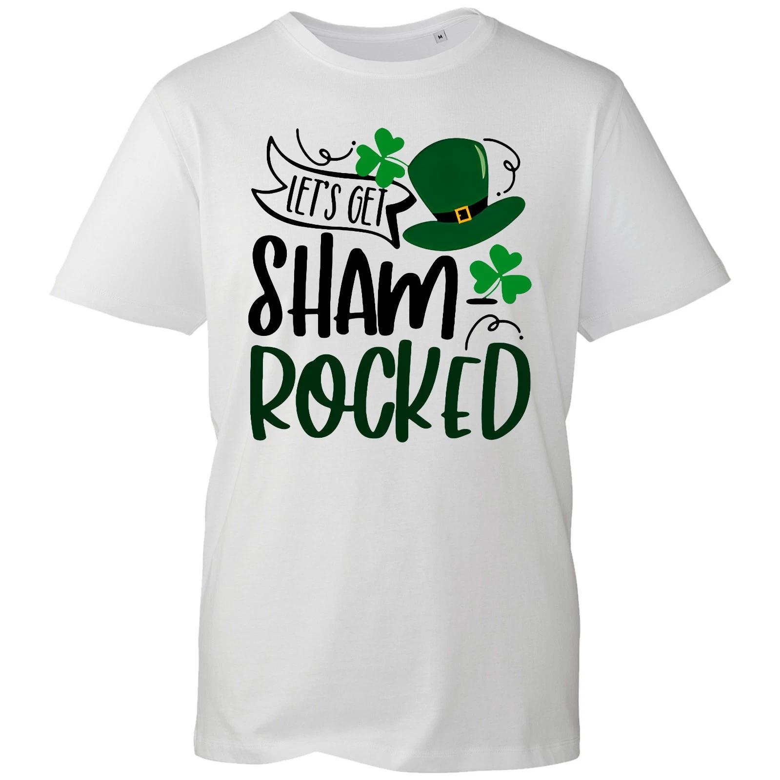 Lets Get Shamrocked St Patrick’s Day Graphic Tee Funny Irish Celebration T-Shirt 2XL