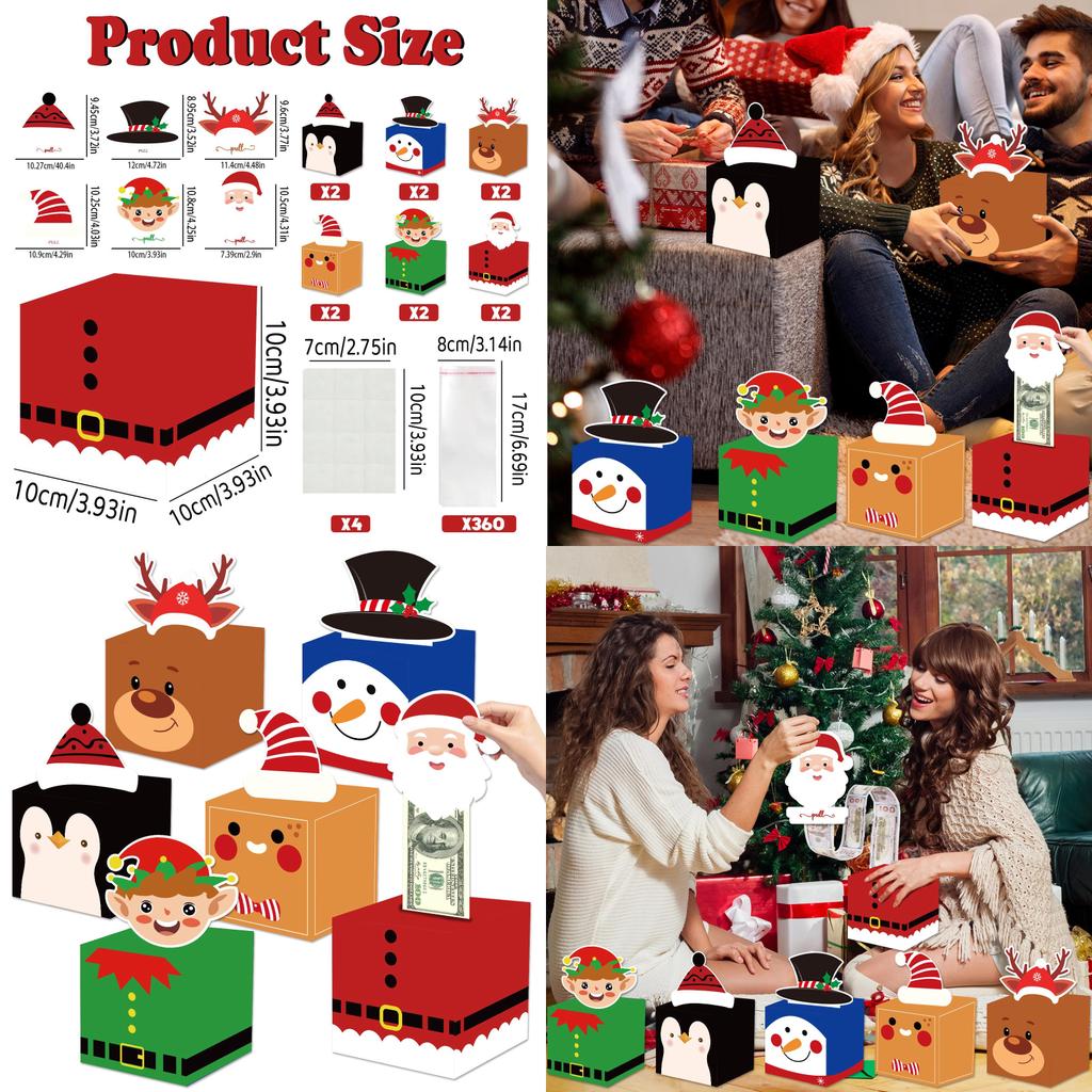 Christmas Cash Envelope Pack With Creative Design For Holiday Gift Exchange