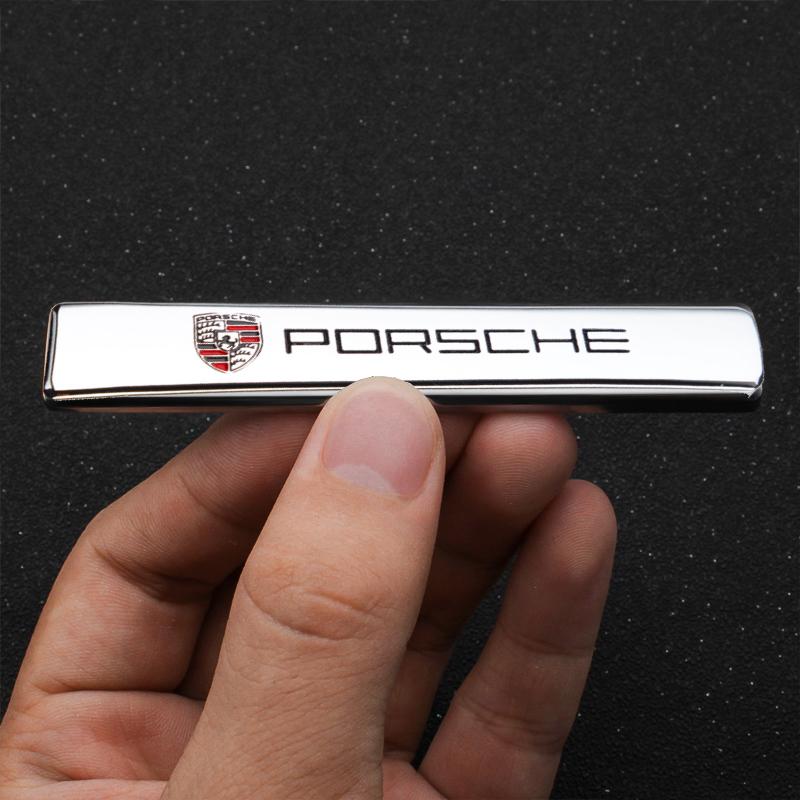 Auto 3D Metall Auto Kotflügel Kofferraum Abzeichen Dekoration Aufkleber für Porsche Cayenne Panamera Macan 911 718 Taycan Boxster Cayman 918