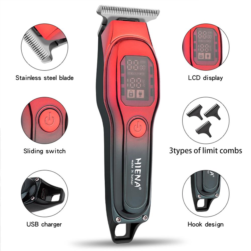 Hair Clipper Hair Cutting Machine Engraved Hair Trimmer Kit with LED Display Themed Cordless Hair Trimmer Style Engraved Hair