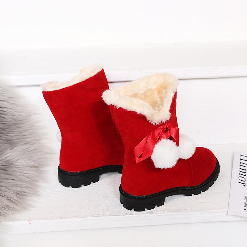 2025 Winter Girls' Slip-on Cotton Snow Boots - Fashionable Princess Style for Middle & Older Children
