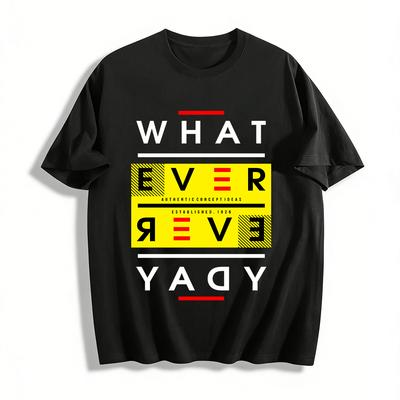 Vintage EVER REVER Graphic Print Casual Trendy Short Sleeve Tee Pure Cotton T-shirt