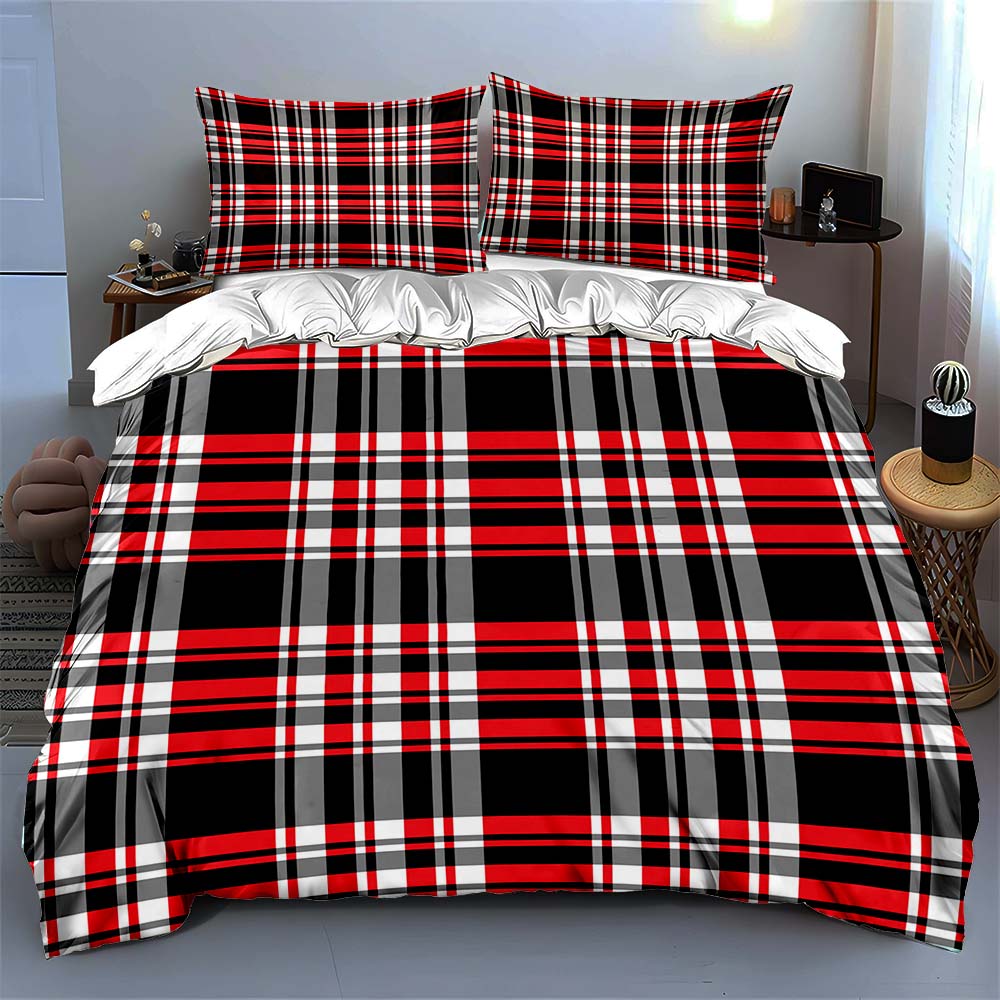 Bold Plaid Design. Bedding Duvet Cover Sets Duvet Covers Pillowcases Gifts (1 * Duvet Cover 2 * Pillowcases, Without Duvet Insert)
